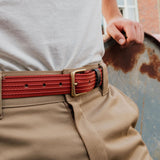 Ceinture Belt Pompier Rouge - Boucle Laiton