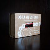 Upcycled bicycle chain bracelet pink Pyrenees