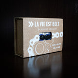 Upcycled bicycle chain bracelet purple Los Andes