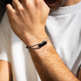 Upcycled bicycle chain bracelet grey-coral Vosges