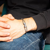 Bracelet upcyclé chaîne de vélo noir Dolomites