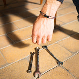 Bracelet upcyclé chaîne de vélo noir Dolomites