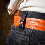 ceinture en lance a incendie orange avec boucle automatique