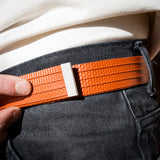 ceinture en lance a incendie orange avec boucle automatique