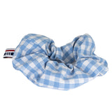 Upcycled blue flower scrunchie - Stella Plage