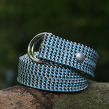 Belt from double rope - blue tricolour