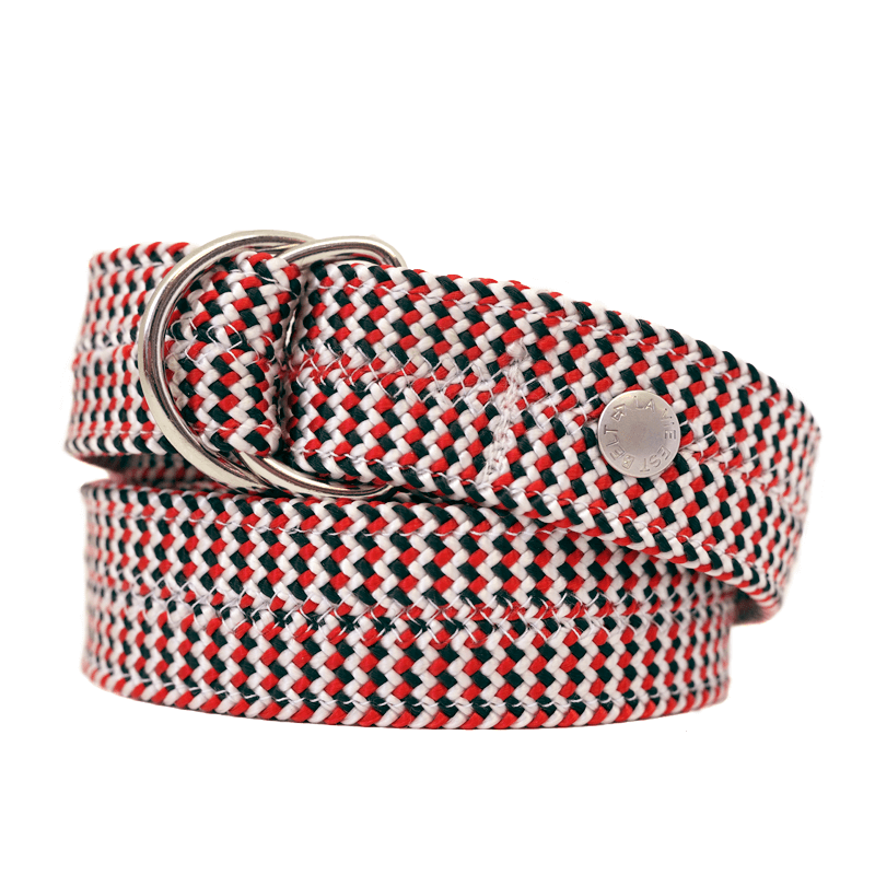 Ceinture Belt corde double tricolore rouge