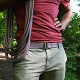 Belt from triple rope - red tricolour