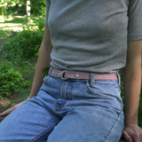 Belt from double rope - red tricolour