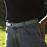 Belt from double rope - blue tricolour