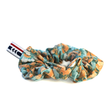 Upcycled scrunchie orange flowers - Sangatte