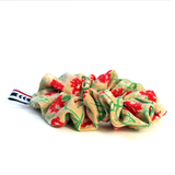 Upcycled red flower scrunchie - Wimereux