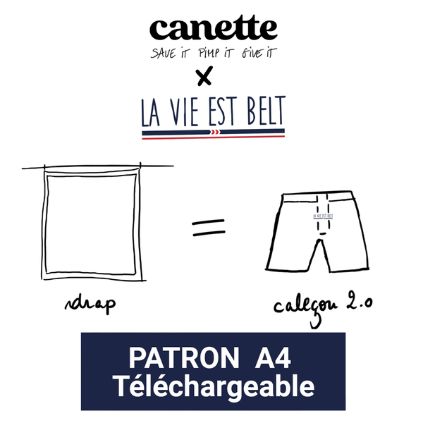 Patron PDF - Caleçon 2.0  La Vie est Belt x Canette