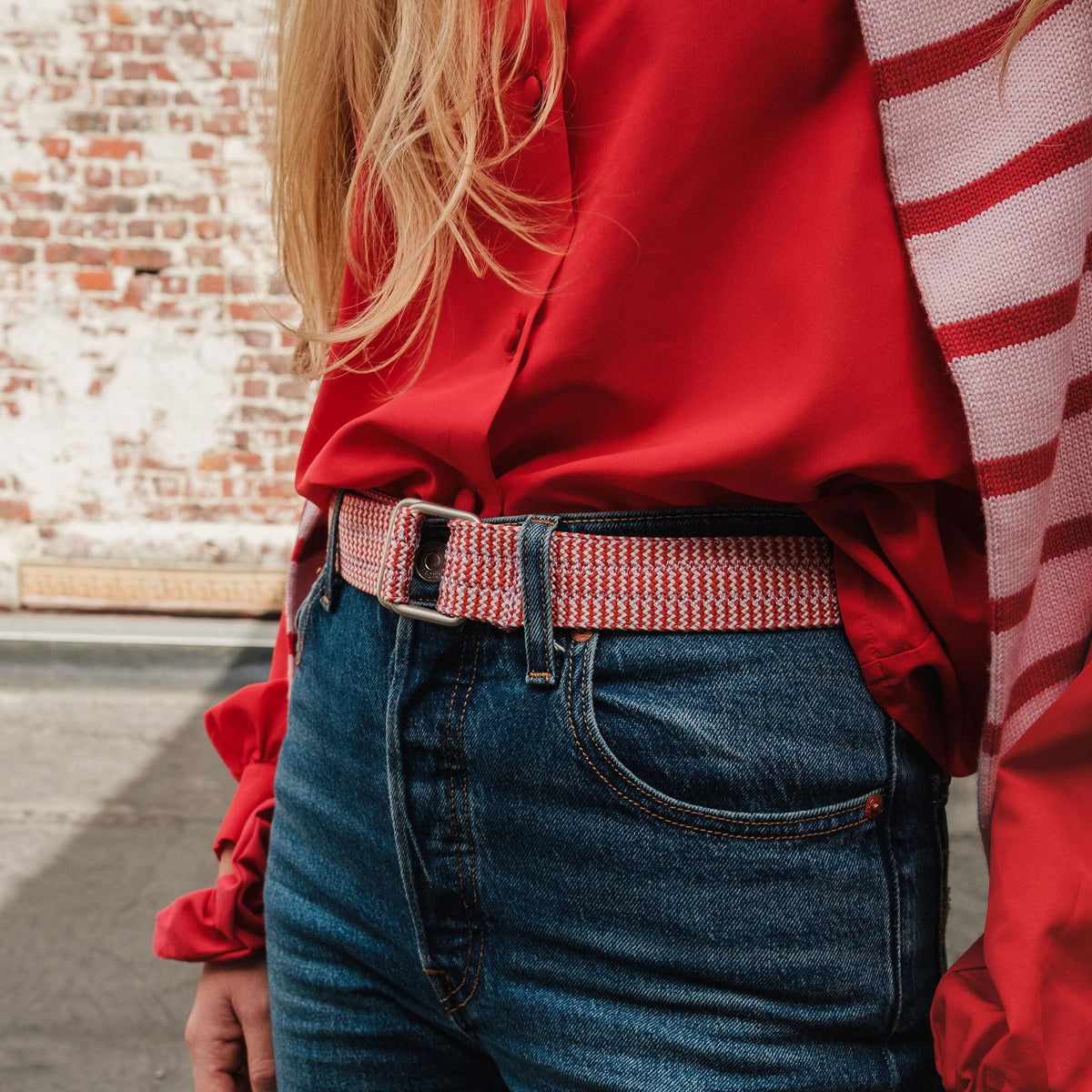 Ceinture Belt corde triple - Rouge et Blanche
