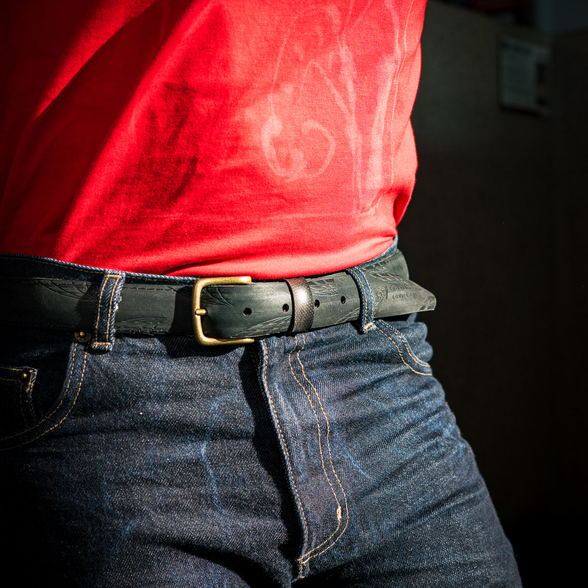 GROUPAMA FDJ pro belt worn by male model