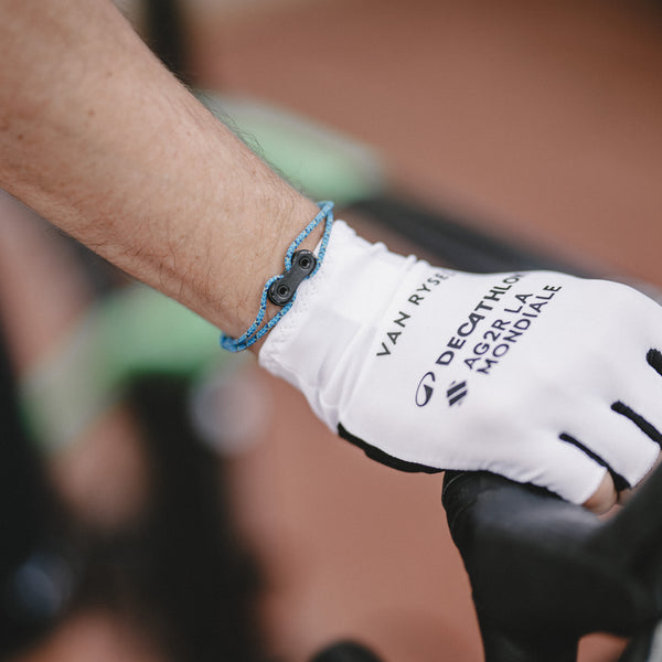 Upcycled bicycle chain bracelet blue Decathlon-AG2R La Mondiale Team