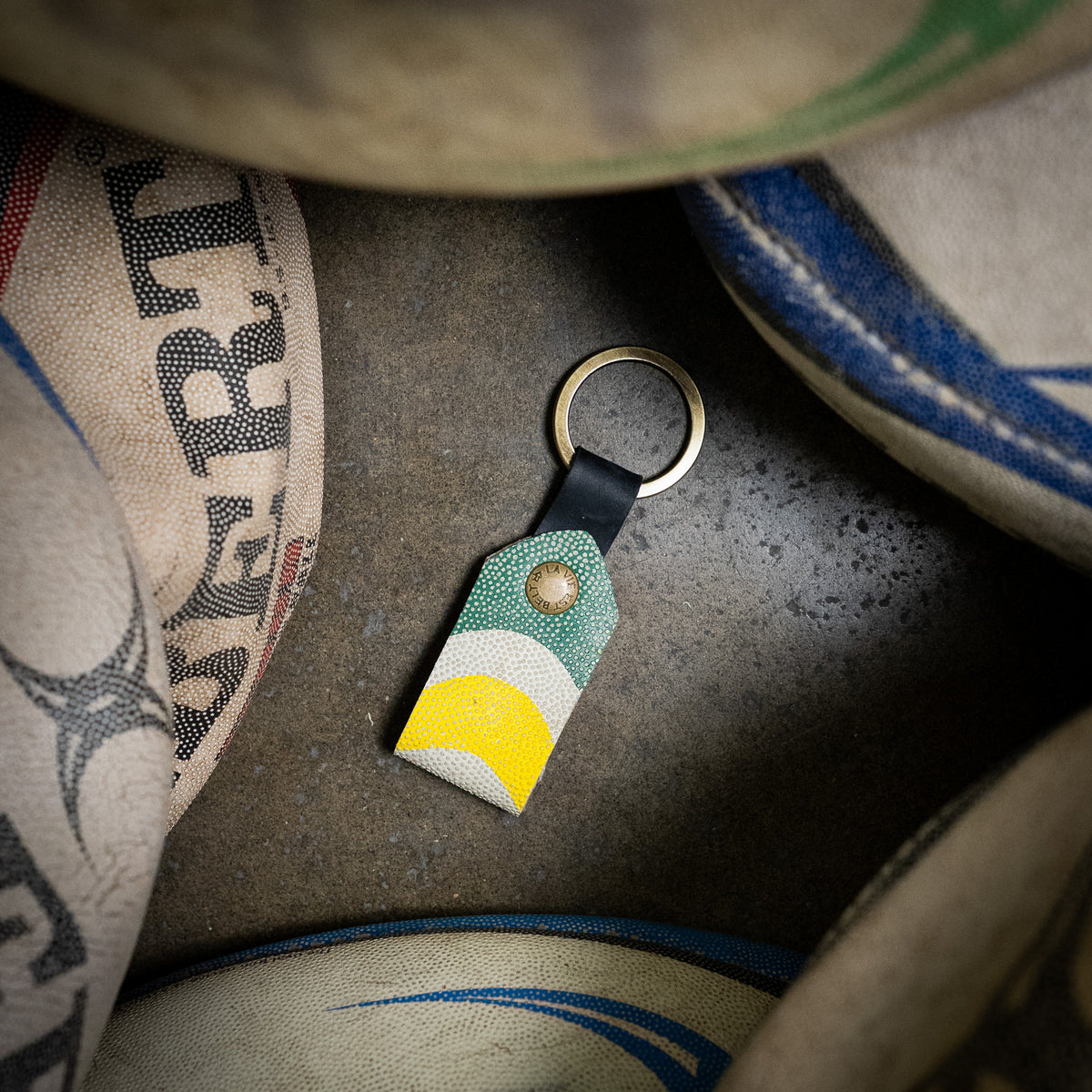 Porte-clés rugby upcyclé