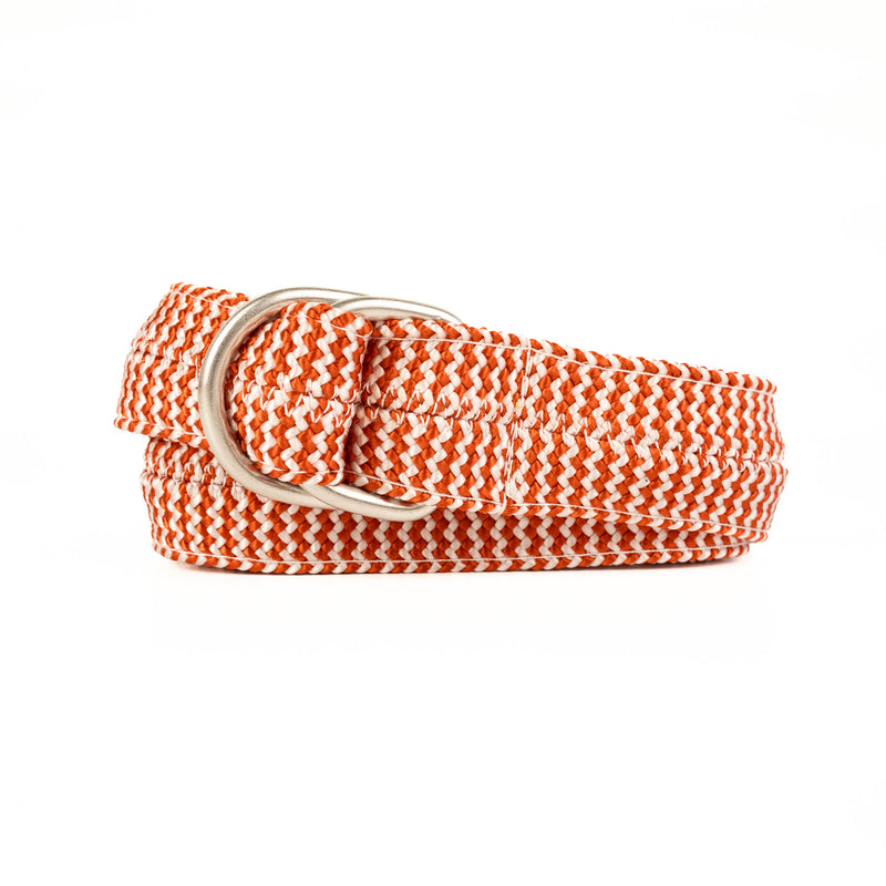 Belt from double rope - red tricolour
