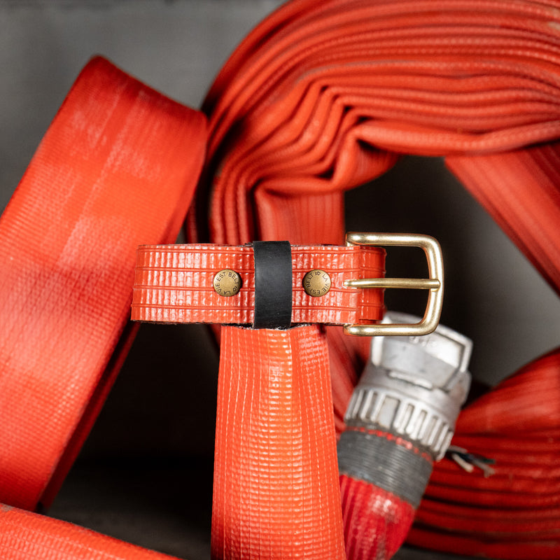 Ceinture Belt Pompier Rouge - Boucle Laiton