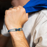 Bracelet upcyclé chaîne de vélo bleu Appalaches