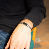 DUO PACK bleu-vert/noir - Bracelet upcyclé chaîne de vélo