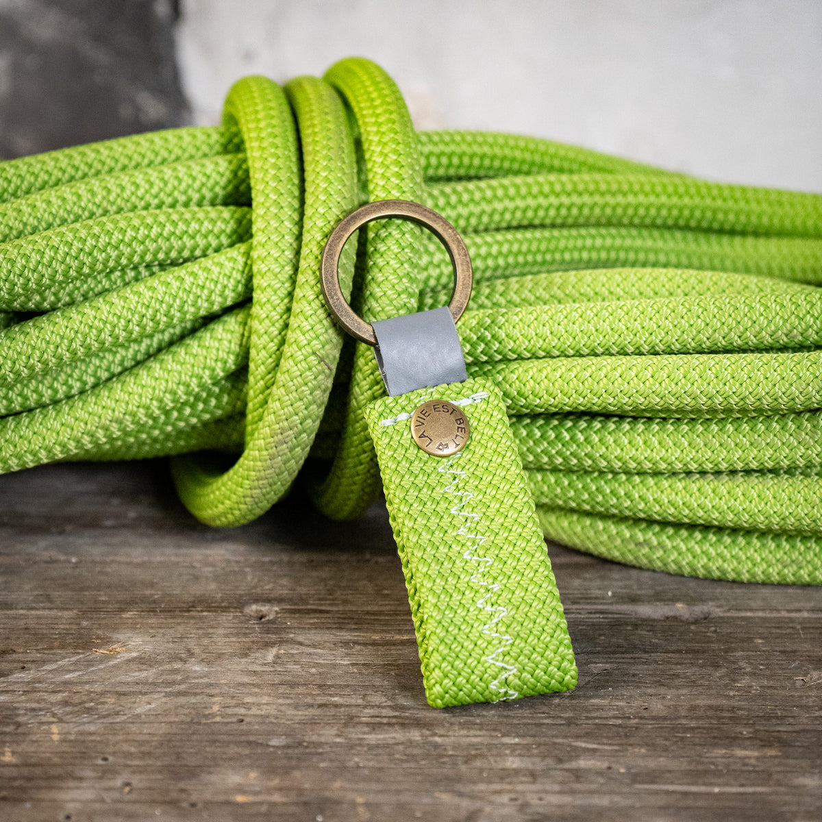 Porte-clés en corde d'escalade de couleurs vertes