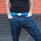 Perfect firefighter blue belt combo + key ring + pouch
