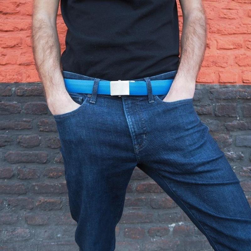 Perfect firefighter blue belt combo + key ring + pouch
