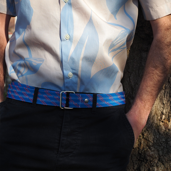 Ceinture Belt corde triple - bleu/orange