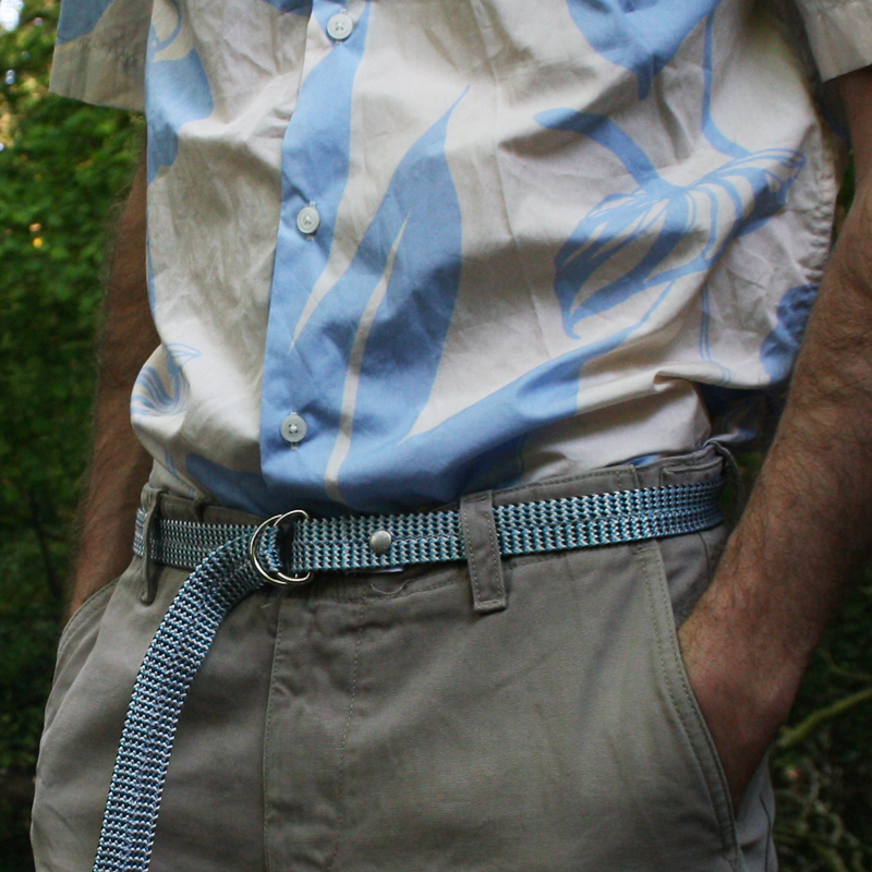 Ceinture Belt corde double - tricolore bleue