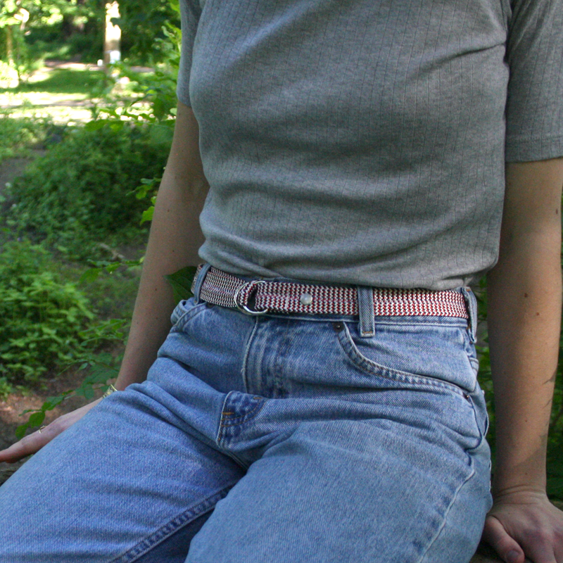 Ceinture Belt corde double - tricolore rouge