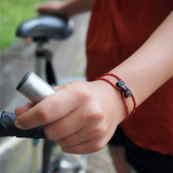 Bracelet upcyclé chaîne de vélo rouge Jura