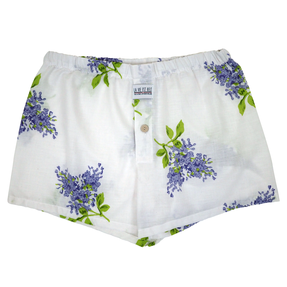 Caleçon uni - motifs fleuris
